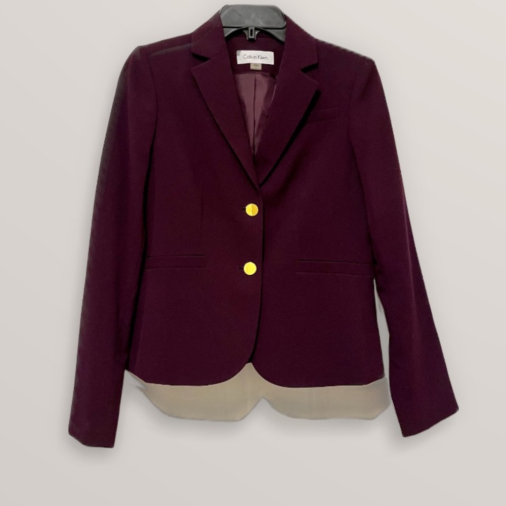 Calvin Klein Women’s Dress Coat Color Plum Purple Size 2